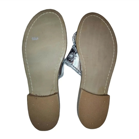 Jack Rogers Hampton Flats Silver Sandal Women's 6m - Picture 5 of 6